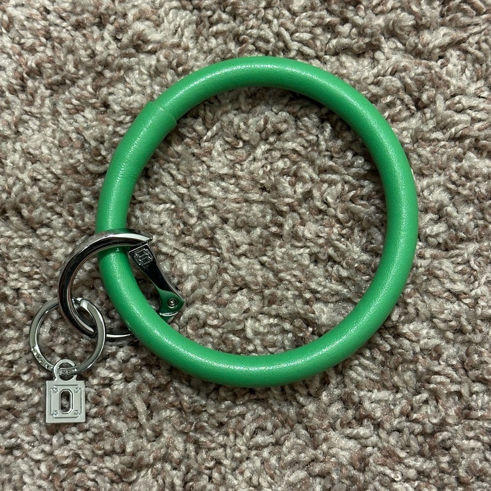 Green Leather Key Ring Bracelet